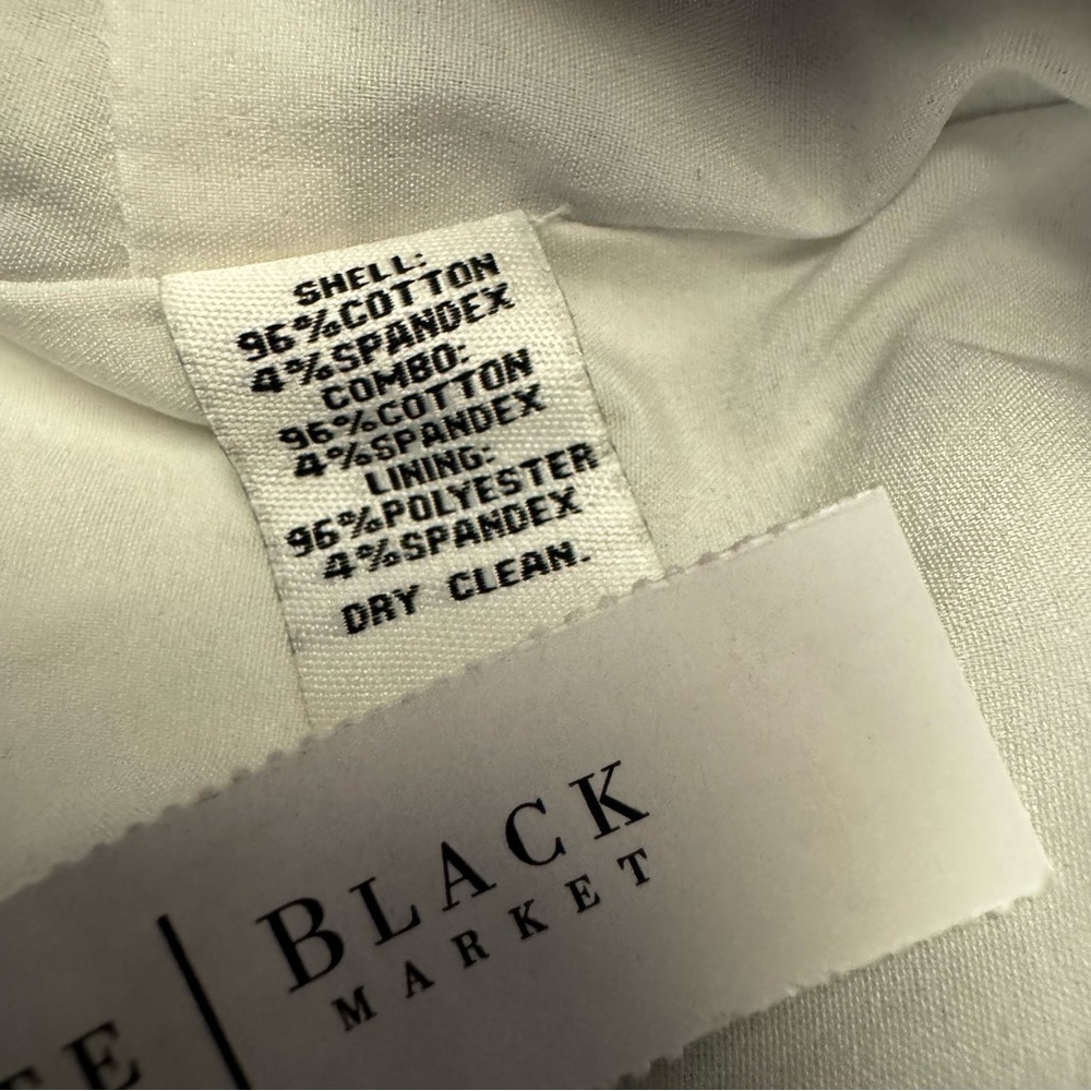 White House Black Market Women's Size 8 Black & White Dress Back Zip Sleeveless - Picture 10 of 15